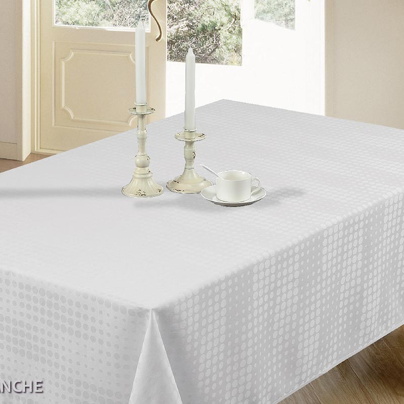 Nappe en tissu unie 'Candice' blanche 145x250cm - L'Incroyable