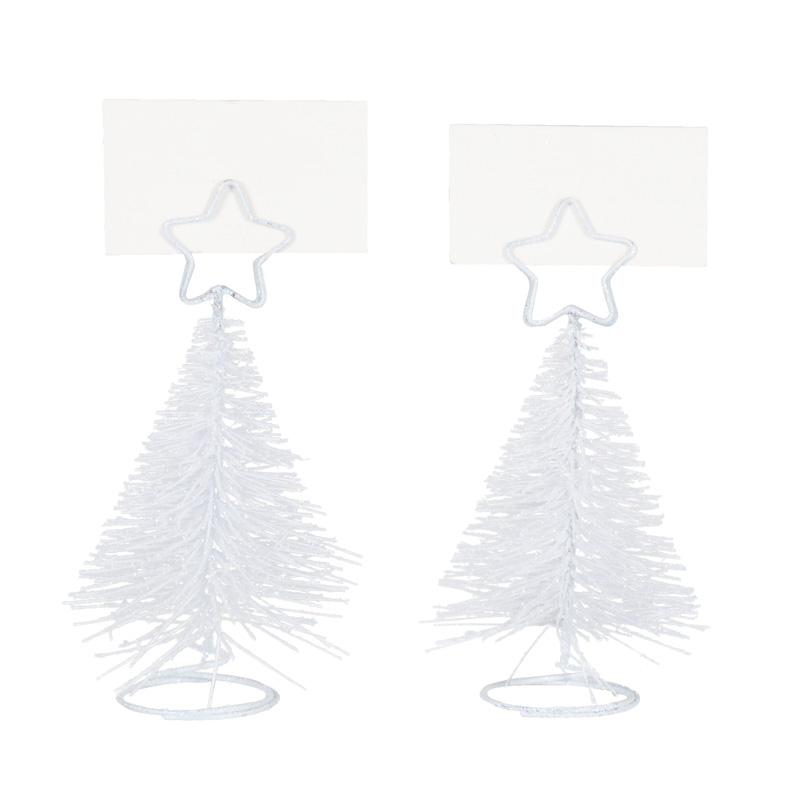 2 porte-noms sapins blanc