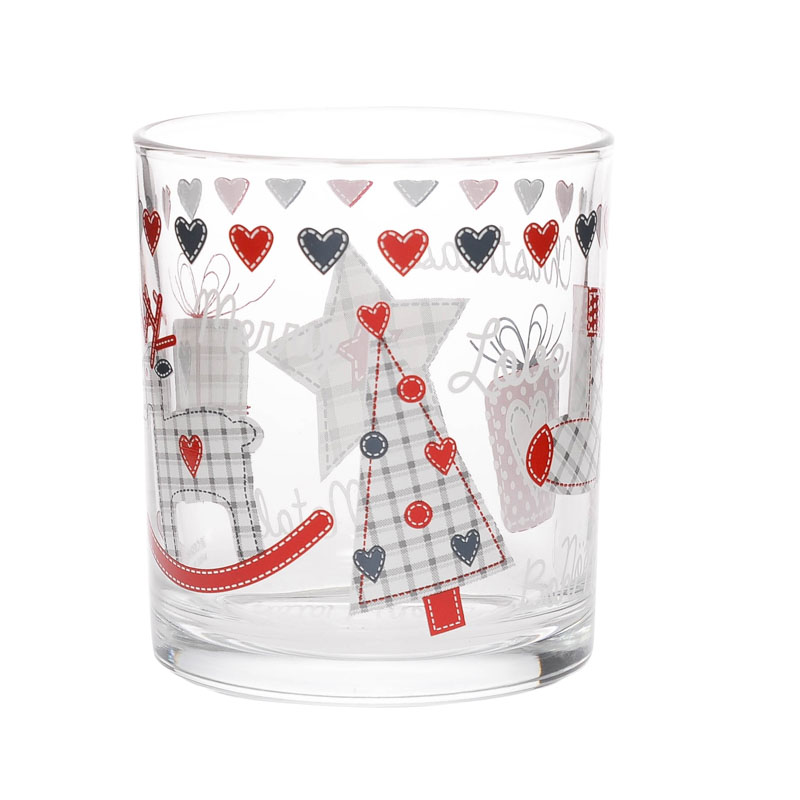 6 verres 'Christmas Stickers' rouge/dore - L'Incroyable