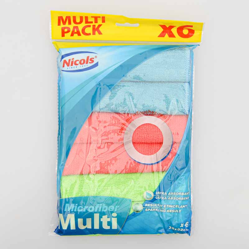 6 chiffons microfibre multiusages