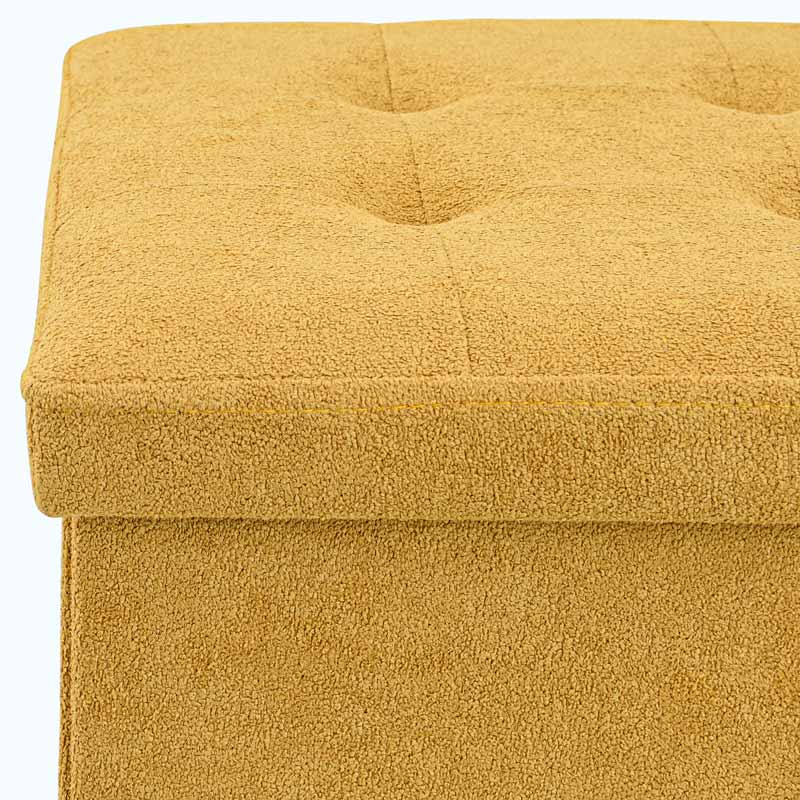 Pouf de rangement pliable carré 'Luxury' ocre