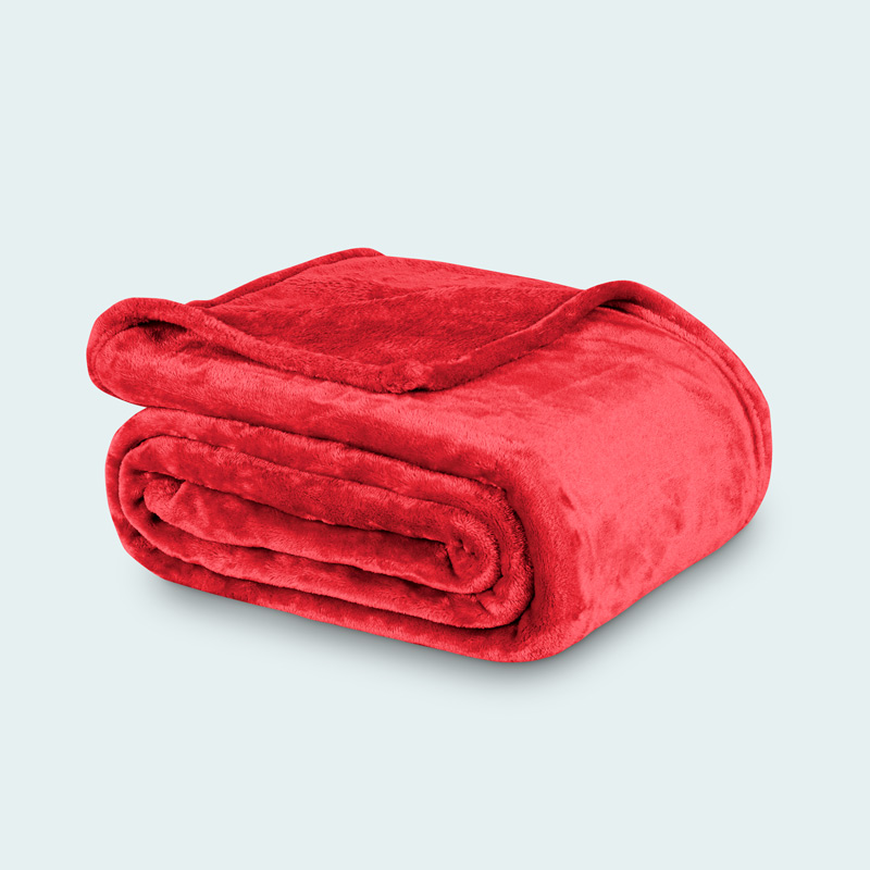 Plaid microfibre super doux 'Alaska' rouge