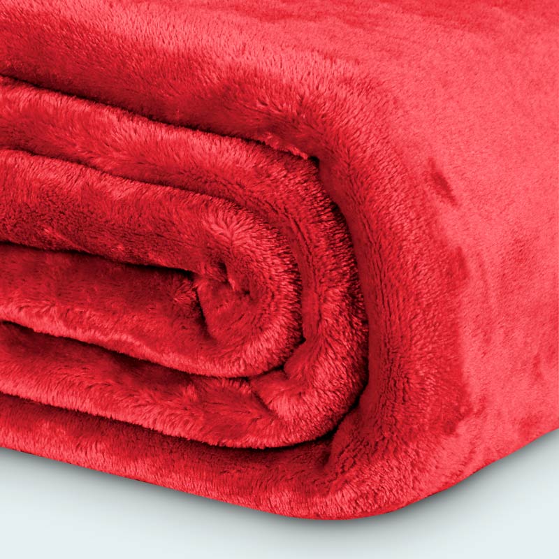 Plaid microfibre super doux 'Alaska' rouge