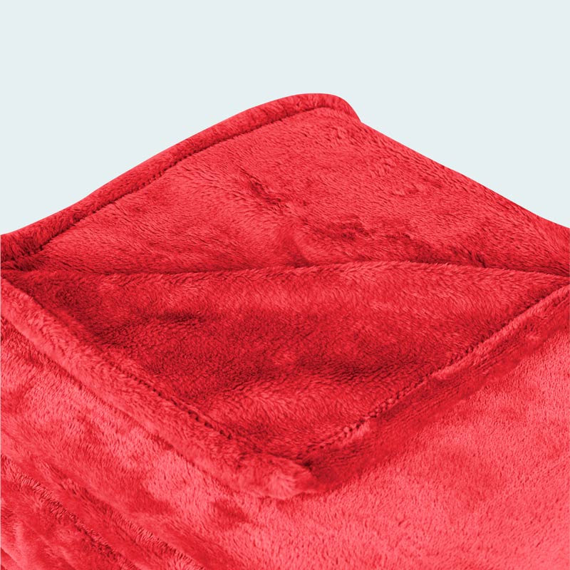 Plaid microfibre super doux 'Alaska' rouge