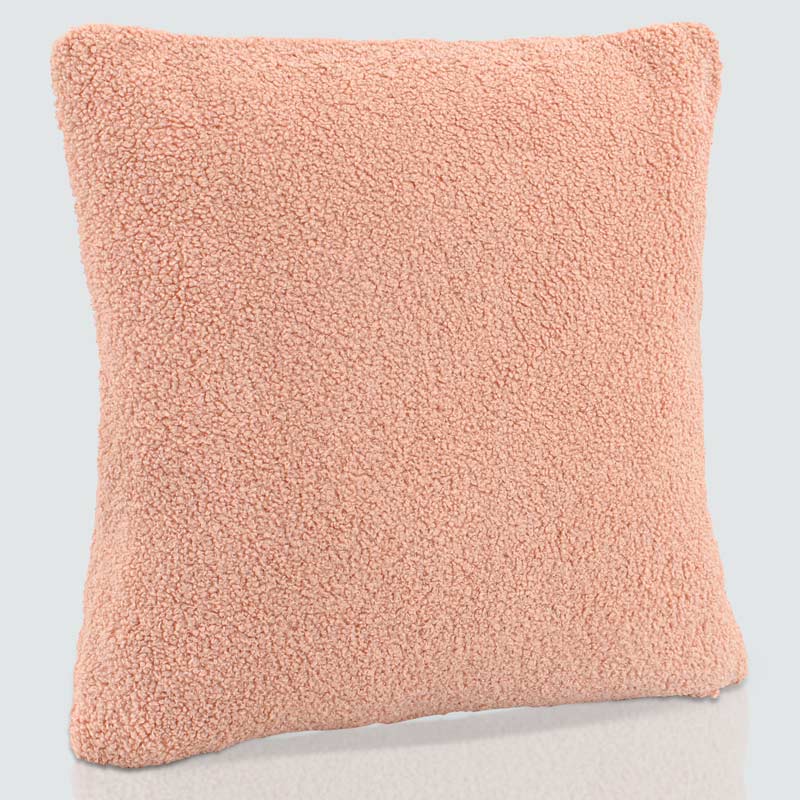 Coussin bouclettes 'Shetland' vieux rose 45x45cm - L'Incroyable