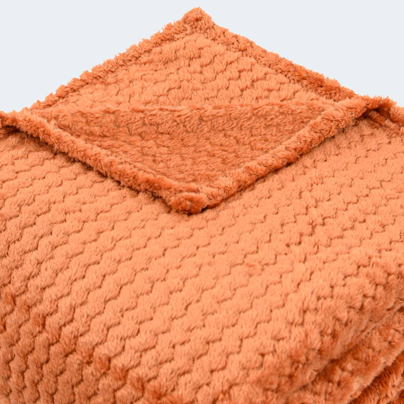 Plaid microfibre 'Zaggy' terracotta