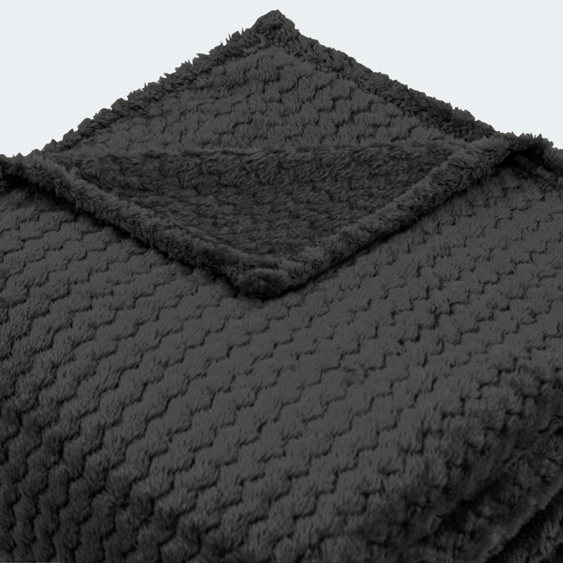 Plaid microfibre 'Zaggy' noir