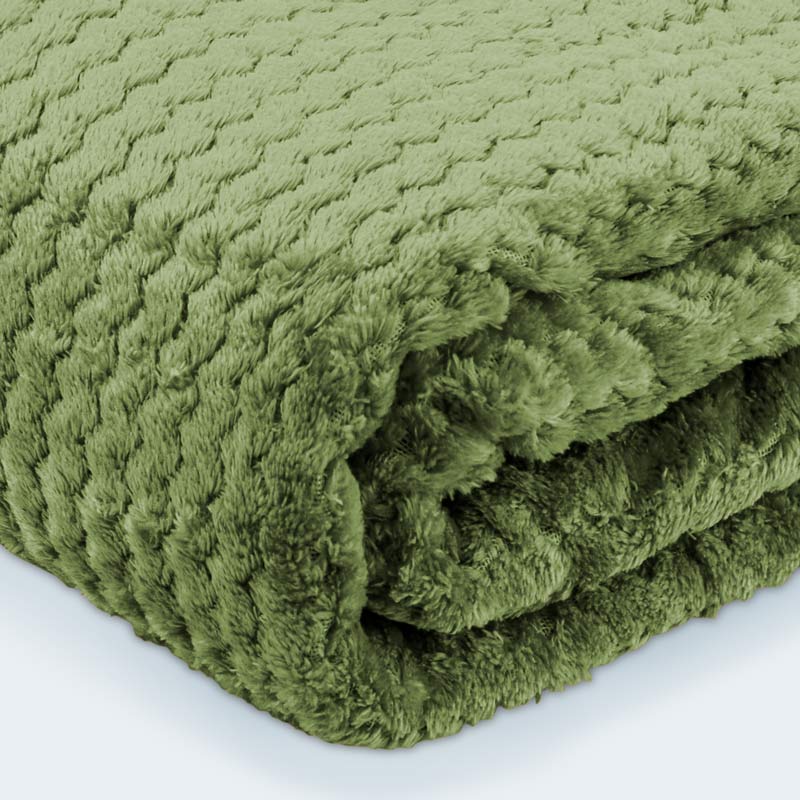 Plaid microfibre 'Zaggy' vert