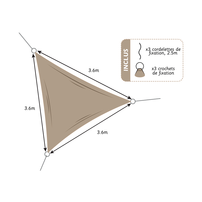 Voile d'ombrage triangulaire 