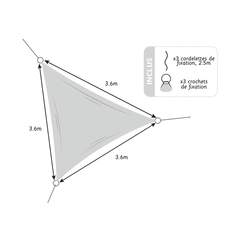 Voile d'ombrage triangulaire 