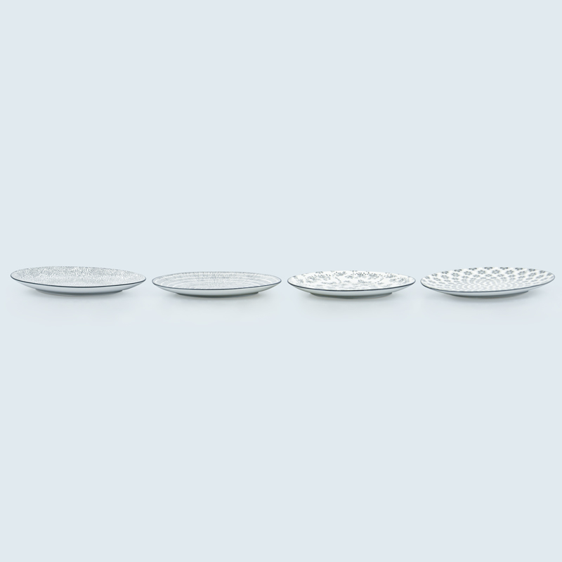 Lot de 4 assiettes plates 'Manela' 