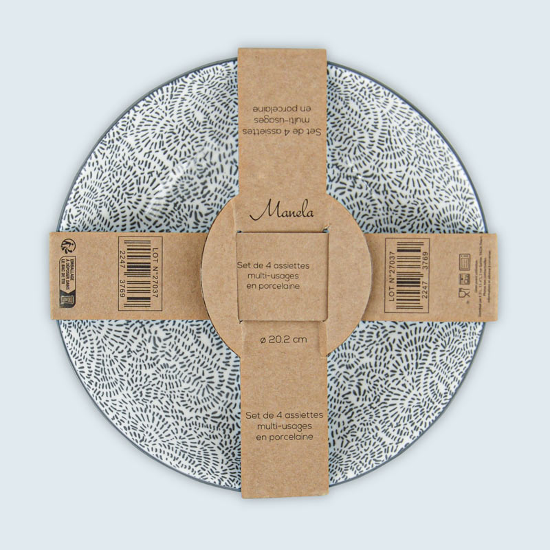 Lot de 4 assiettes multi-usages 'Manela' 