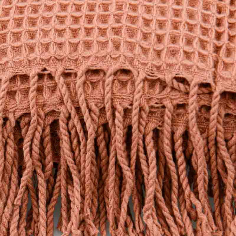 Plaid gaufré 'Santa Barbara' terracotta