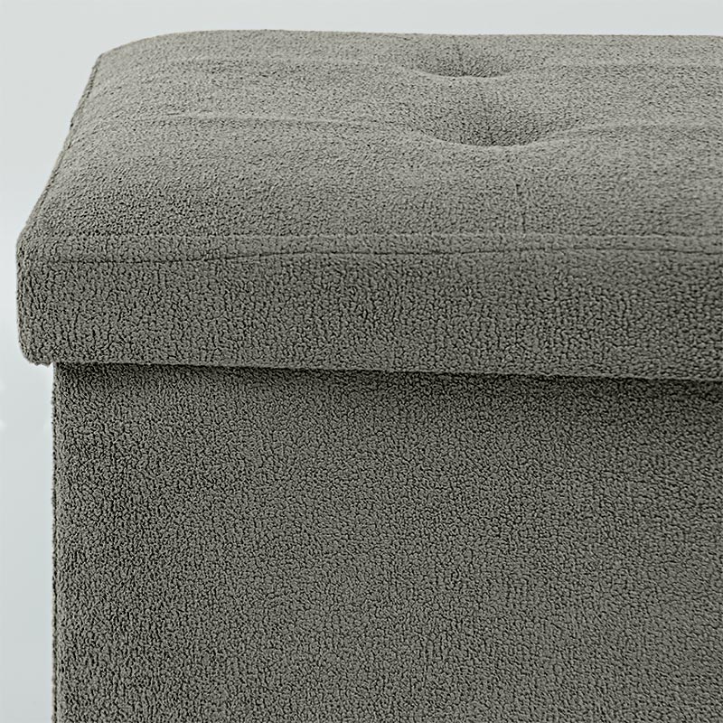 Pouf de rangement pliable carré 'Luxury' gris