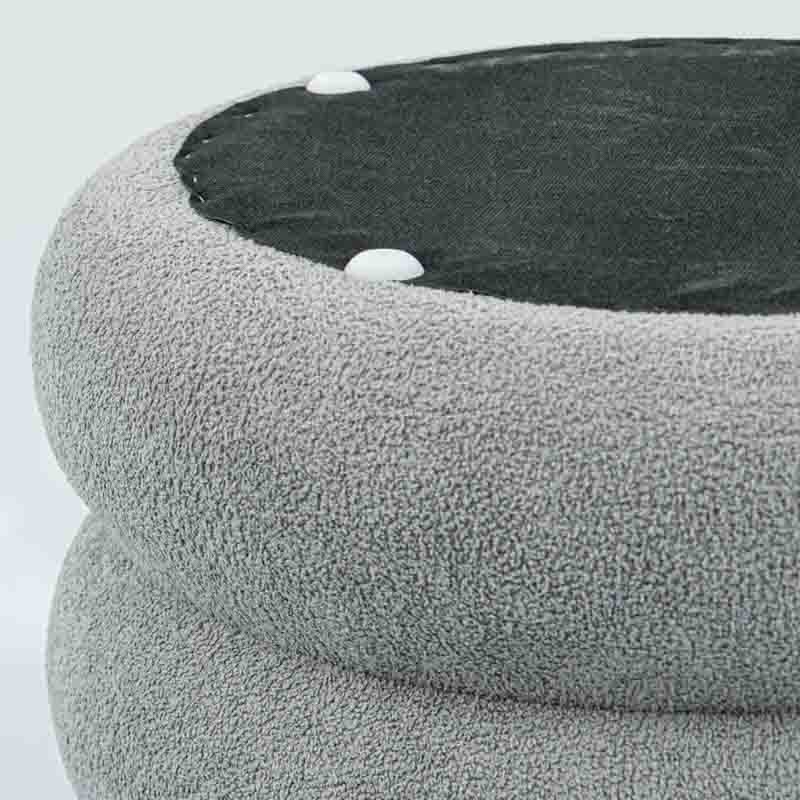 Pouf fluffy 'Luxury' gris