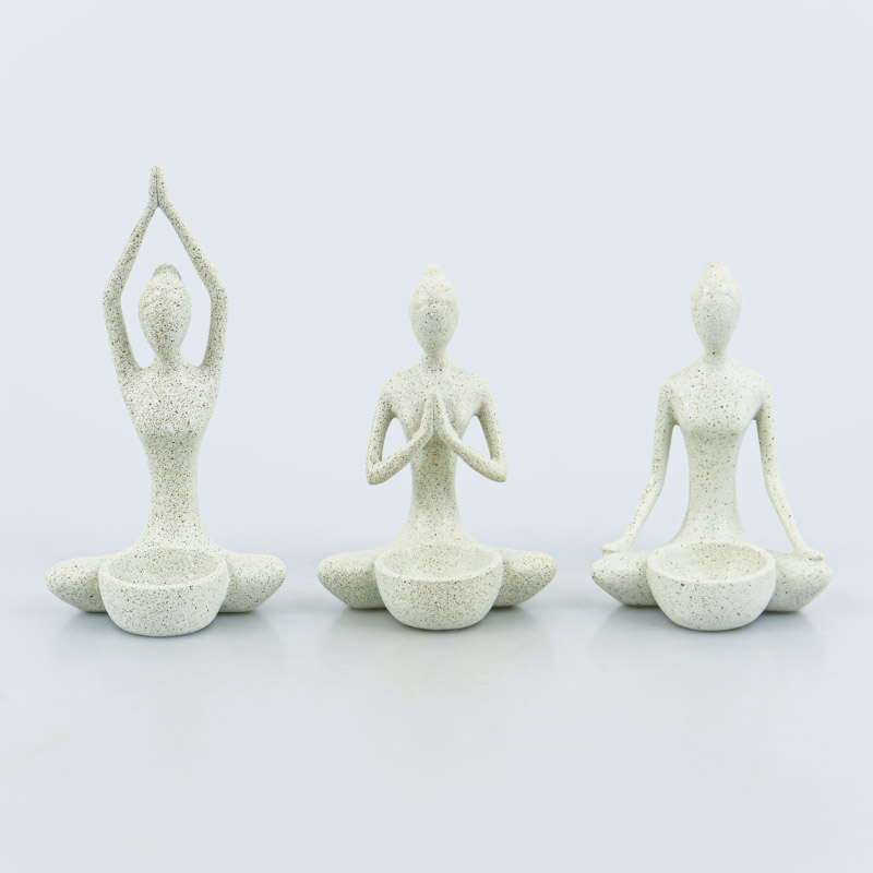 Porte-bougie figurine posture  Yoga 