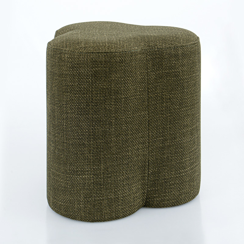 Pouf 'Thylane' forme de trèfle vert olive