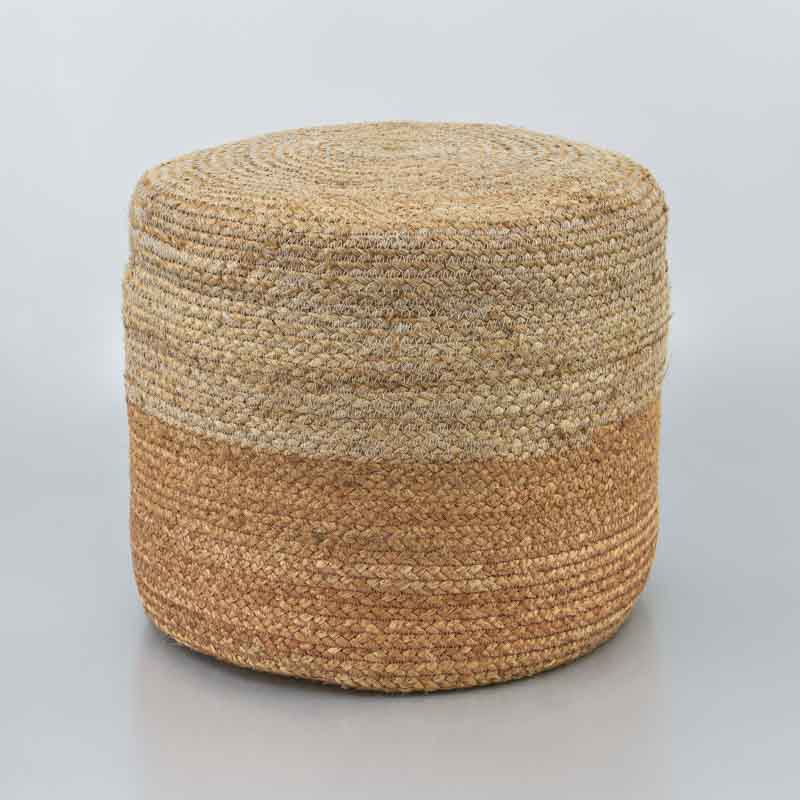 Pouf jute 'Namae' beige et écru