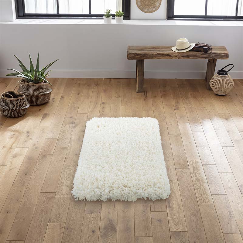 Tapis rectangulaire 'Bichgy' blanc