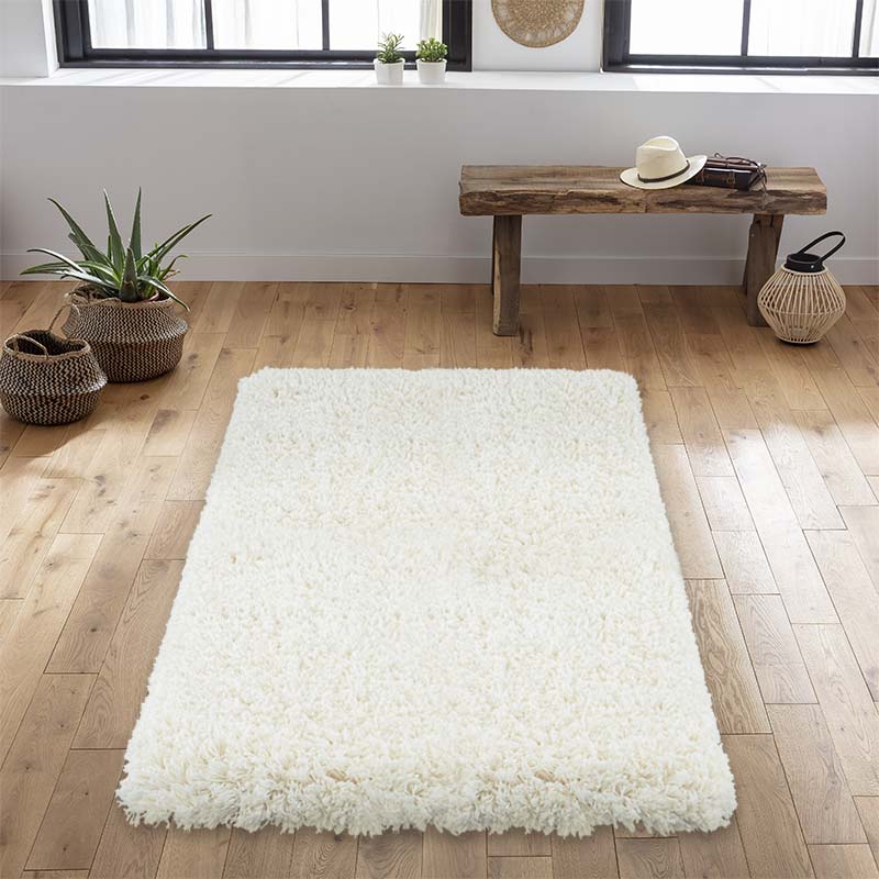 Tapis rectangulaire 'Bichgy' blanc