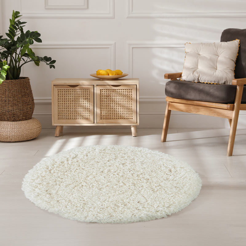 Tapis rond 'Bichgy' blanc