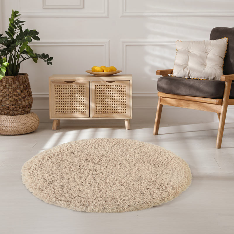 Tapis rond 'Bichgy' beige 