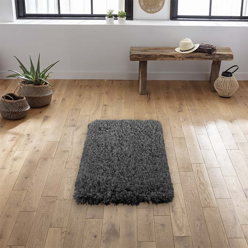 Tapis rectangulaire 'Bichgy' gris