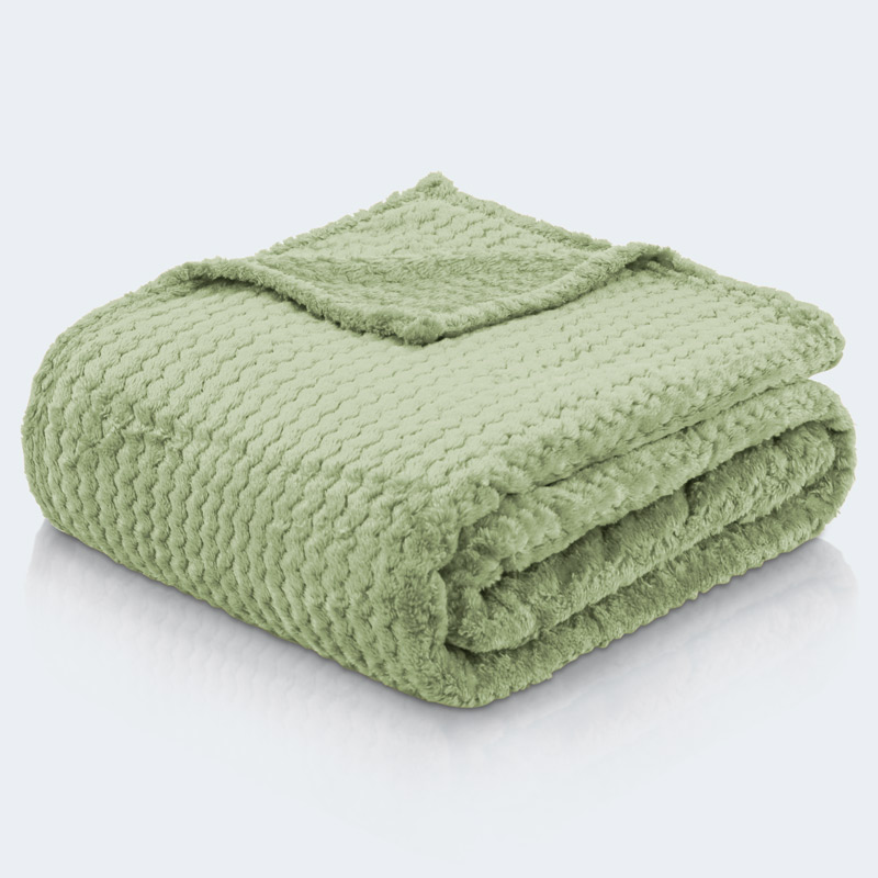 Plaid microfibre 'Zaggy' vert clair