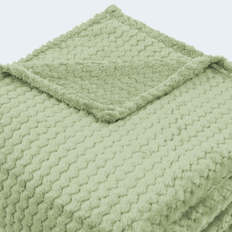 Plaid microfibre 'Zaggy' vert clair