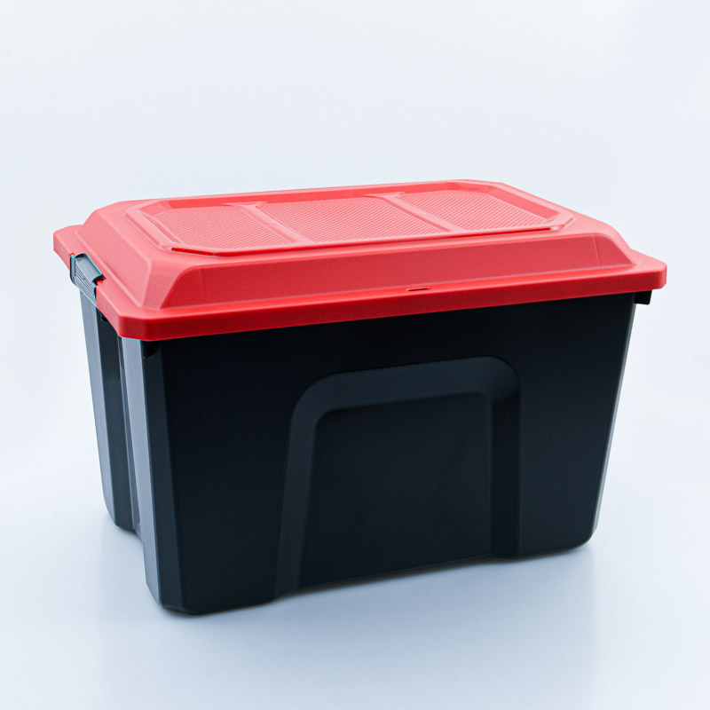 Bac de rangement 'Locker' noir et rouge 60L