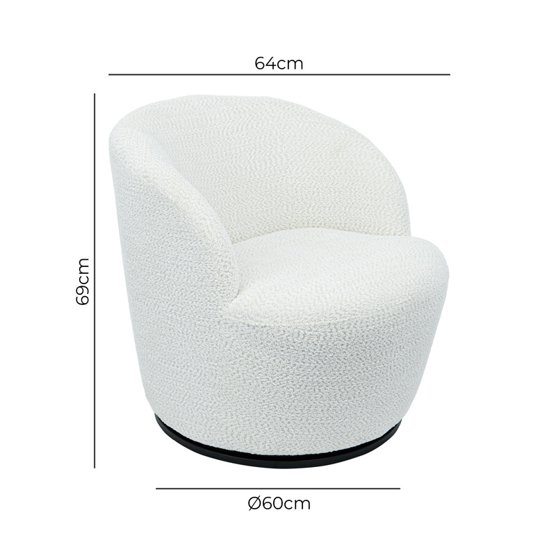 Fauteuil pivotant 'Diva' blanc