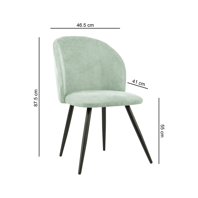 Chaise tissu côtelé 'Iselia' vert