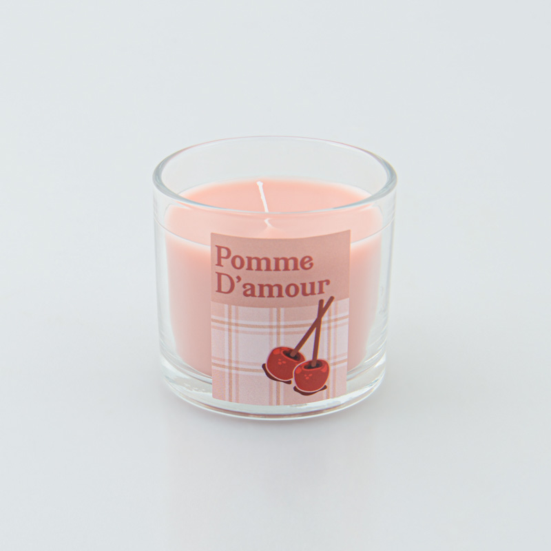 Bougie parfumée 'Pomme d'Amour' rose