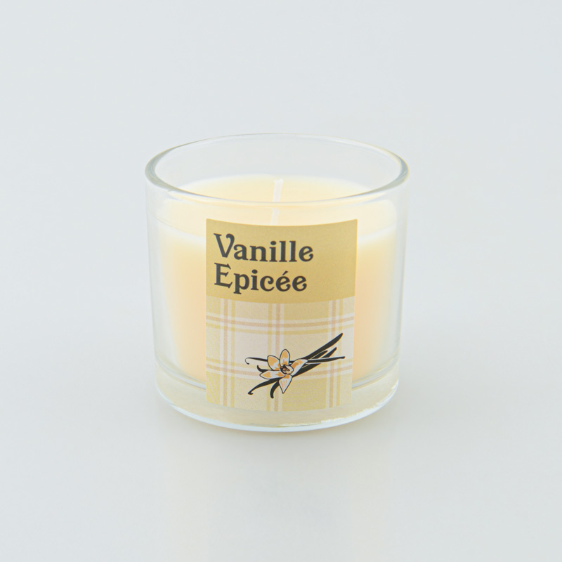 Bougie parfumée 'Vanille épicée' blanche