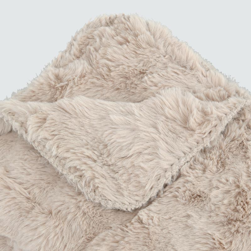 Plaid 'Bubble' imitation fourrure beige