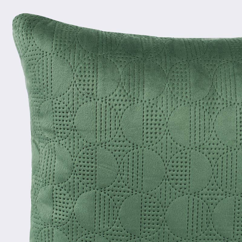 Coussin velours piqué 'Disco' vert