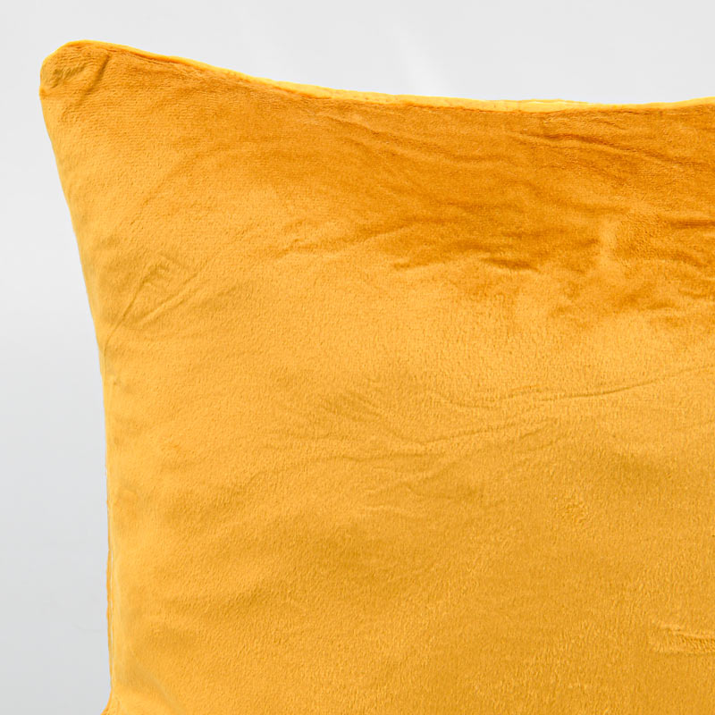 Coussin velours piqué 'Disco' jaune curry