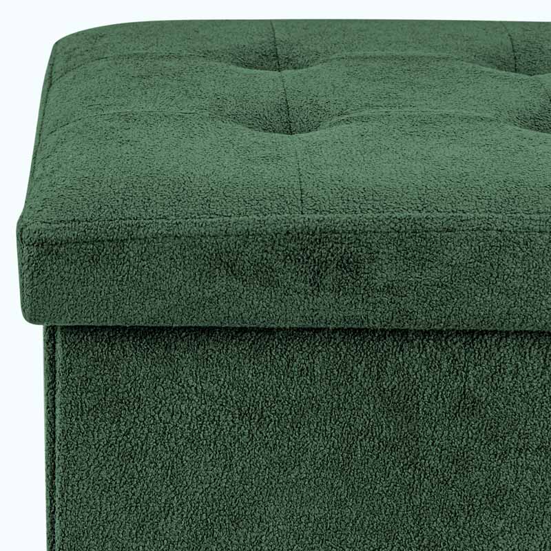 Pouf de rangement pliable carré 'Luxury' vert