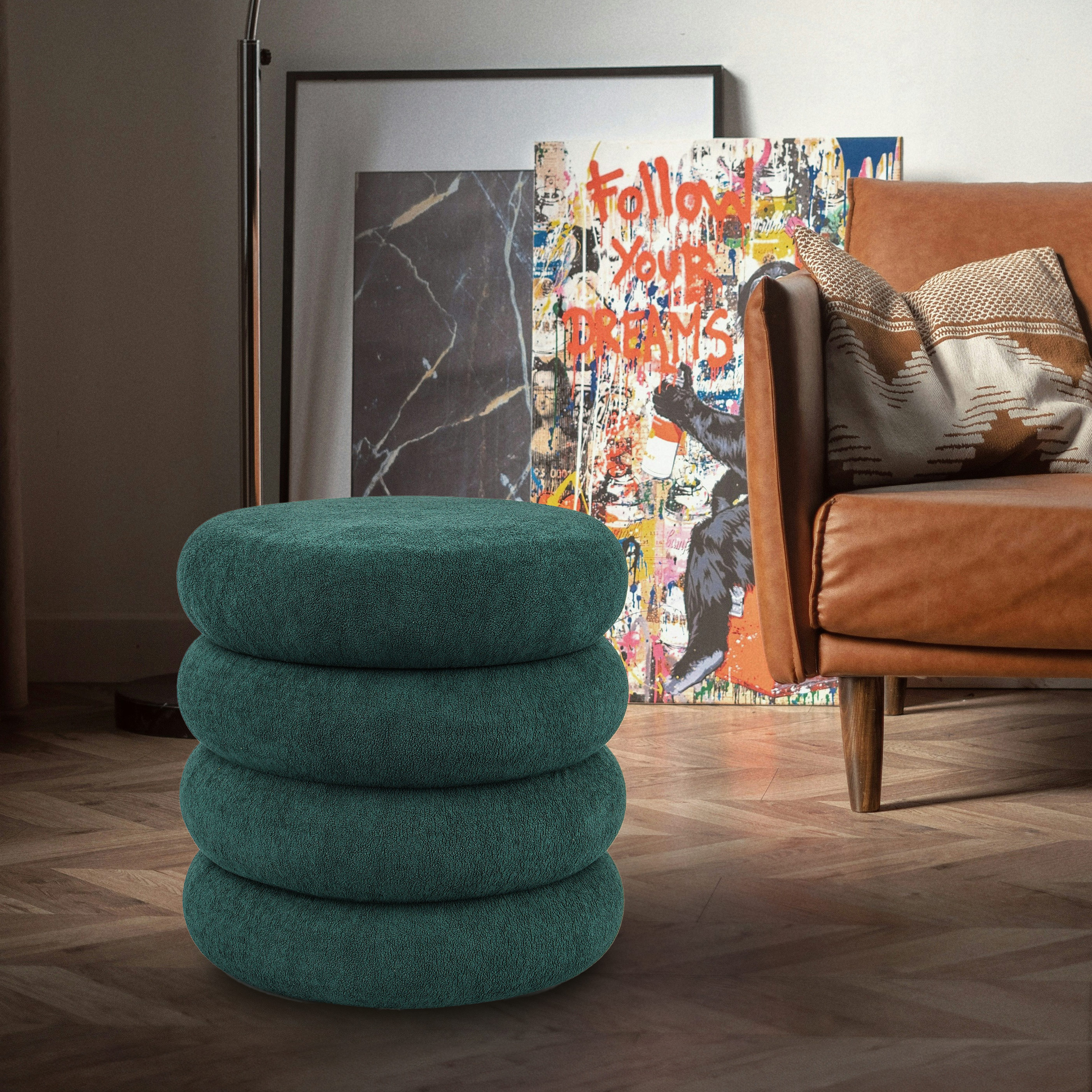 Pouf 'Luxury' couleur kaki