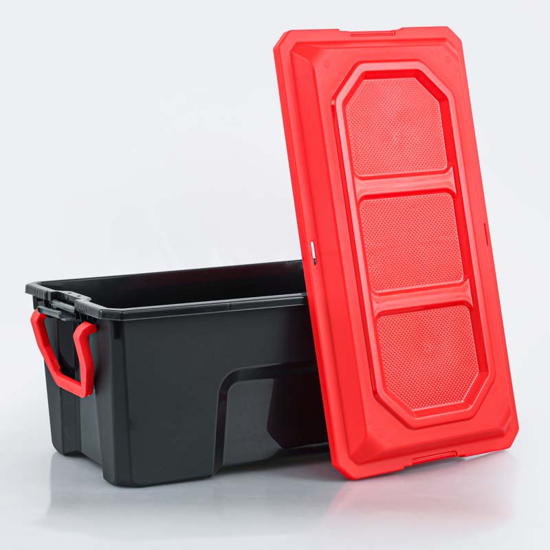 Bac de rangement 'Locker' noir et rouge 75L