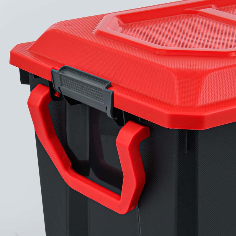 Bac de rangement 'Locker' noir et rouge 75L