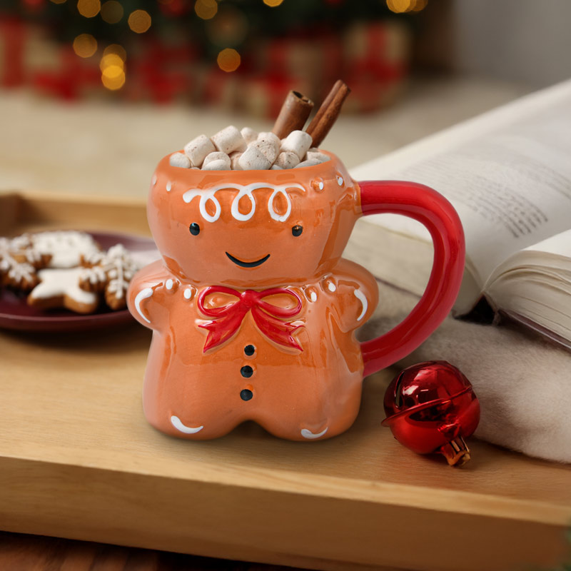 Mug de Noël 'Funny' décor biscuit marron 38cl