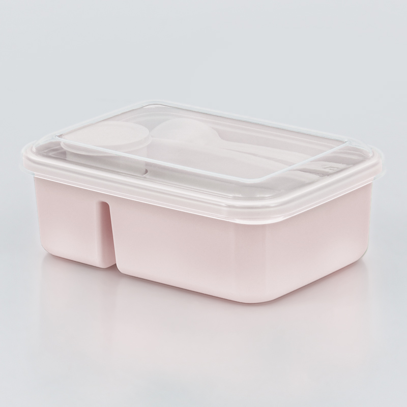 Lunch box rose 920ml avec couverts 