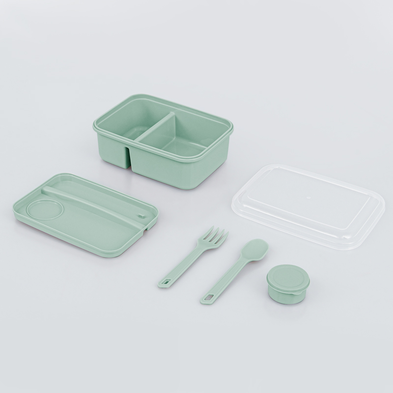 Lunch box vert 920ml avec couverts 